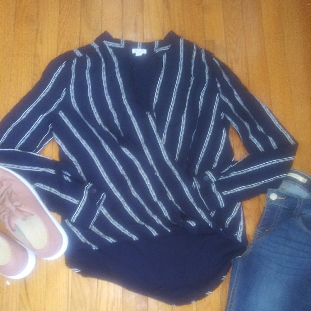 Splendid Rob Faux Wrap Blouse